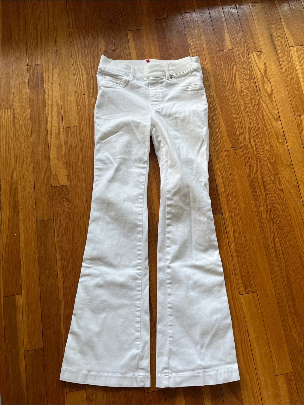 Spank White High-Rise Flare Jeans